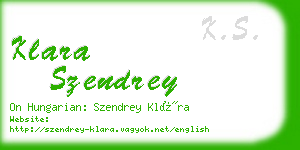 klara szendrey business card